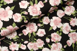 Harper Flower Viscose Zwart 