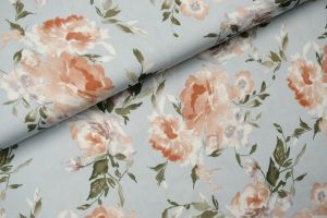 Evelyn Flower Viscose Ijsblauw