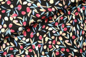 Bonny Flower Viscose Zwart 